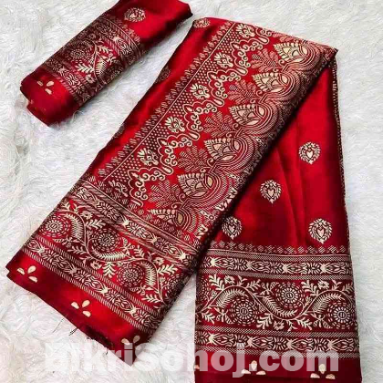 জাপানি সিল্কের উপর ইস্কিন প্রিন্ট শাড়ি